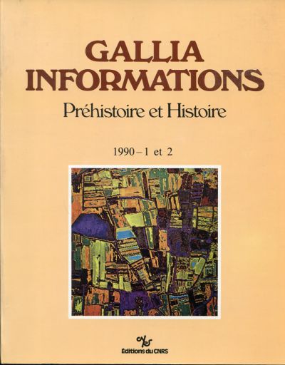 Gallia Informations. Préhistoire et Histoire. 1990, 1 et 2. (Einband)