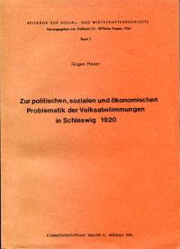 Heuer, Zur politischen, sozialen und ökonomischen Problematik der Volksabstimmun (Umschlag)
