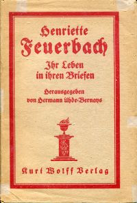 Feuerbach, Ihr Leben in ihren Briefen. (Umschlag)
