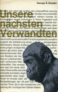 Schaller, Unsere nächsten Verwandten. (Umschlag)