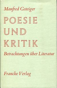Gsteiger, Poesie und Kritik. (Umschlag)