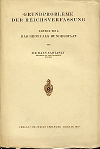 Nawiasky, Das Reich als Bundesstaat. (Umschlag)