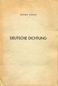 Goetz, Deutsche Dichtung. (Umschlag)