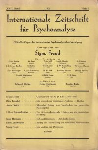 Freud, Internationale Zeitschrift für Psychoanalyse, 22. Band, Heft 3 (1936) (Umschlag)